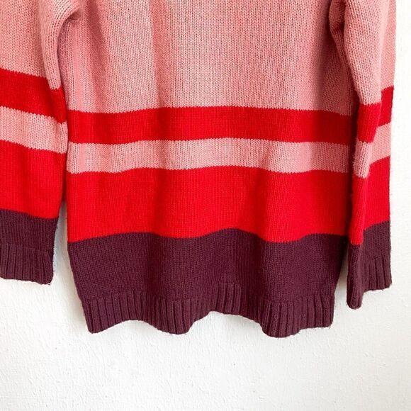 Ann Taylor Colorblock Turtleneck Tunic Sweater Women’s Size XS Pink Sea Shell - Picture 4 of 8